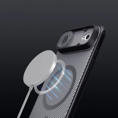14. Nillkin CamShield Pro MagSafe-kompatible Hülle für iPhone 17 Air – Transparent Schwarz