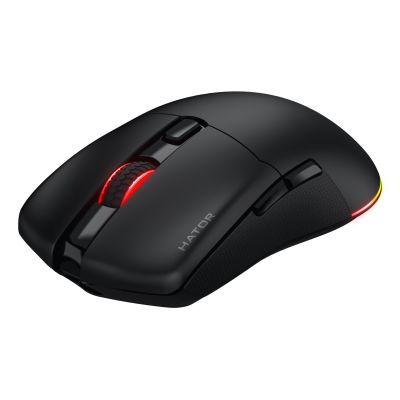 2. HATOR Pulsar 3 Kabellose Gaming-Maus, beidhändig bedienbar, Funkfernbedienung + Bluetooth + USB Typ-C, optisch, 12000 DPI