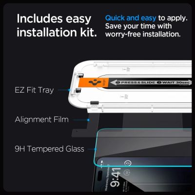 10. Spigen Glas.tR EZ Fit gehärtetes Glas für iPhone 15 Pro - 2 Stk.