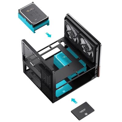 8. Jonsbo V12 PC-Gehäuse, Mini-Tower, Micro-ATX – schwarz