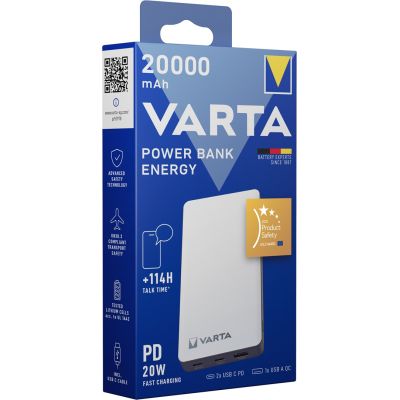 9. Varta Energy 20000 Lithium-Polymer-Akku (LiPo) 20000 mAh Schwarz, Weiß