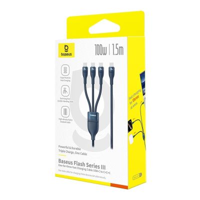 6. Baseus Blitzgerät Serie 3 100W Kabel 1,5m (Blau)