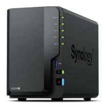 Synology DS225+ NAS; Tower; 2x (3,5" SATA HDD/SSD), Intel Celeron J4125; 2 GB DDR4 (max. 6 GB), 2x 1GbE RJ-45 – Nur Synology-Laufwerke