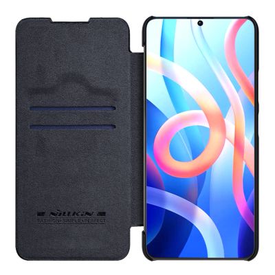 7. Nillkin Qin Case Klapphülle für Xiaomi Redmi Note 11T 5G / 11S 5G / 11 5G (China) / Poco M4 Pro 5G – Schwarz