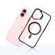 7. 3mk Satin Armor MagCase Hülle mit MagSafe für iPhone 16 Plus – transparent mit schwarzem Rahmen
