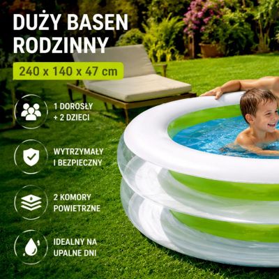 7. Aufblasbarer Familienpool in Form einer Acht, 240 x 140 x 47 cm, 17269