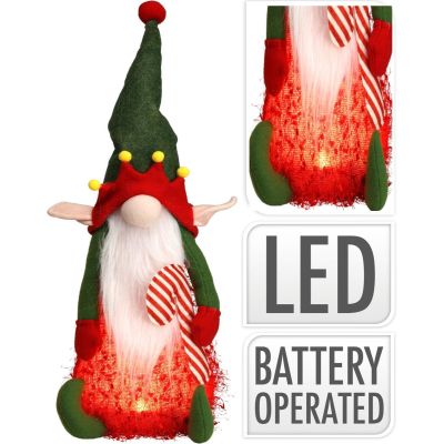 4. Dekorative Plüschelfenfigur mit LED-Beleuchtung, 51 cm