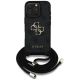 2. Guess 4G Big Logo Cord Stap Crossbody Case für iPhone 16 Pro Schwarz