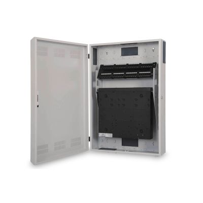 3. Digitus SLIM 19" 3U 600x200 Wand-Netzwerkschrank, geschlossene Tür, grau, ungeteilt, montiert, 100 kg
