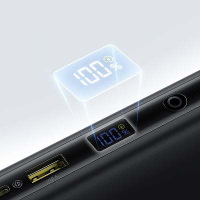10. Baseus EnerFill FC41 20000mAh 100W Powerbank mit Digitalanzeige und integriertem Dual-USB-C-Kabel – Schwarz