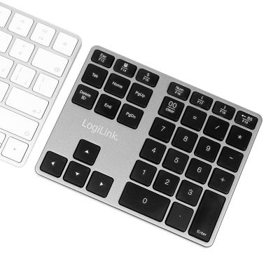 7. LogiLink ID0187 Numerisches Tastenfeld, universell, Bluetooth, Aluminium, Schwarz