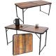 8. Klappbarer Campingtisch 120 x 60 x 70/62/55 cm, Holz