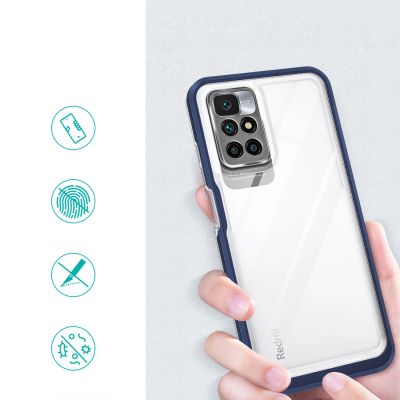 2. Klare 3in1 Hülle für Xiaomi Redmi 10 Frame Gel Cover Blau