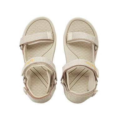 5. Lee Cooper Damen-Sandalen mit Klettverschluss für den Sommer am Strand, hellbeige Creme
