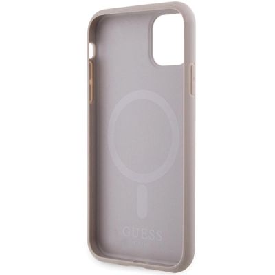7. Guess GUHMN61PSAHMCP Hülle für iPhone 11 / Xr – rosa Saffiano MagSafe