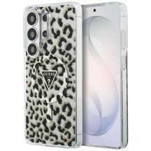 Guess IML Leopard Print Dreieckige MagSafe Hülle für Samsung Galaxy S26 Ultra - Schwarz