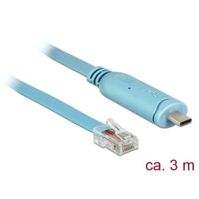 DeLOCK 63914 Parallelkabel Blau 3m USB Typ-C RJ45