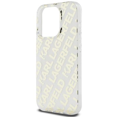 6. Karl Lagerfeld IML Fullover Logo Hülle für iPhone 15 Pro – Gold