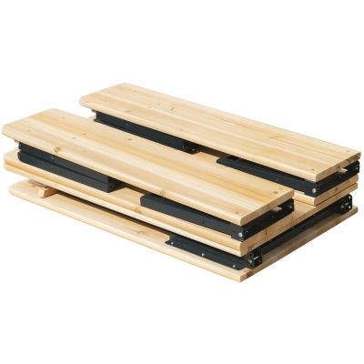 3. Picknick-Bar-Set – Holztisch und 2 Bänke – faltbar