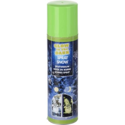 DEKORATIVER KUNSTSCHNEE IM SPRAY FÜR WEIHNACHTSBAUM, FENSTER UND HOLZ, 150 ML, NACHTLEUCHTEND