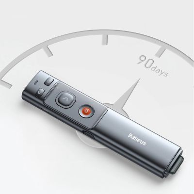 15. Baseus Orange Dot Kabelloser Präsentations-Laserpointer - Grau (mit Batterie)
