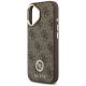 6. Guess 4G Strass Logo & Big Strap Metal Buttons MagSafe Case für iPhone 17 - Braun