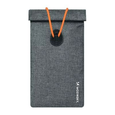 2. Wozinsky WPB-R12 RFID-blockierende Handyhülle mit Klappe und Trageband, 21,5 x 12 cm – Grau