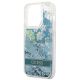 6. Guess Flower Liquid Glitter Hülle für iPhone 14 Pro Max – Grün