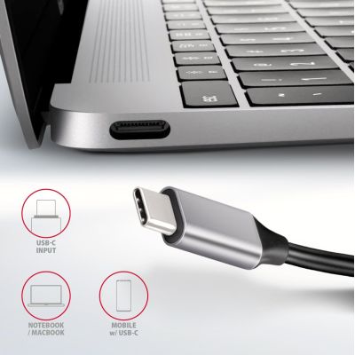 6. Axagon HMC-HCR3A 3x USB-A + HDMI + SD/microSD USB-C 3.2 Gen 1 Hub, 20 cm, kabelgebunden, USB 3.2 Gen 1 (3.1 Gen 1), Typ-C, Grau