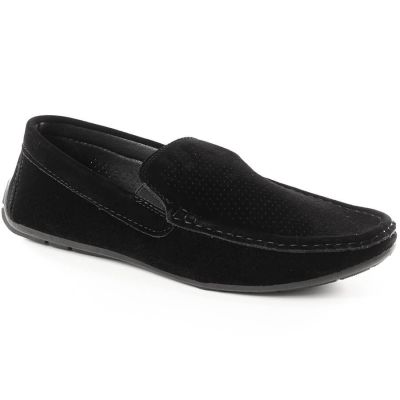 2. Herren-Slipper aus Wildleder mit Lochmuster, schwarz, News 4873