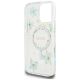 7. Guess Resin Flowers Glitter MagSafe iPhone 16 Pro Hülle - Transparent Grün