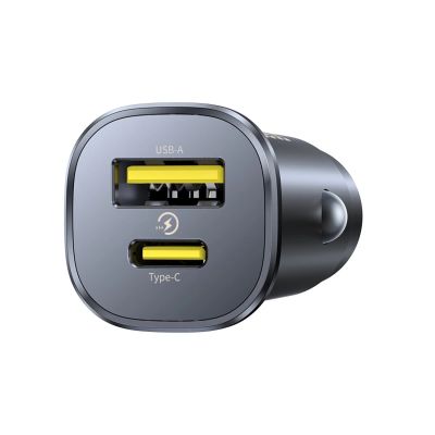 3. Baseus GoTrip USB-C / USB-A 30W Autoladegerät - Schwarz
