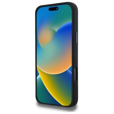 5. BMW Silikonhülle mit Mittelstreifen und MagSafe-Design für iPhone 16 Pro Max – Schwarz