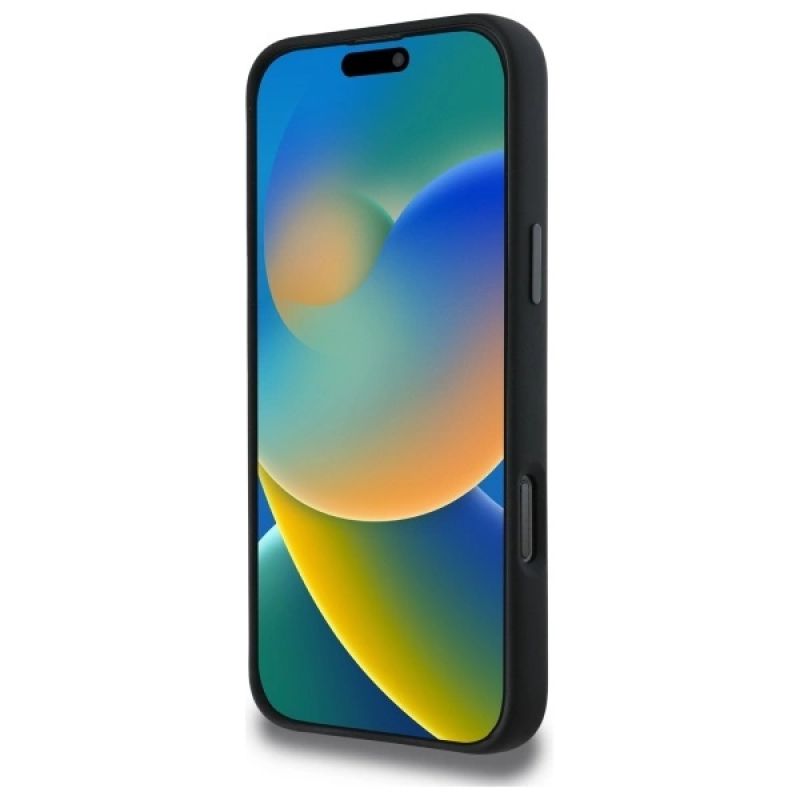 5. BMW Silikonhülle mit Mittelstreifen und MagSafe-Design für iPhone 16 Pro Max – Schwarz