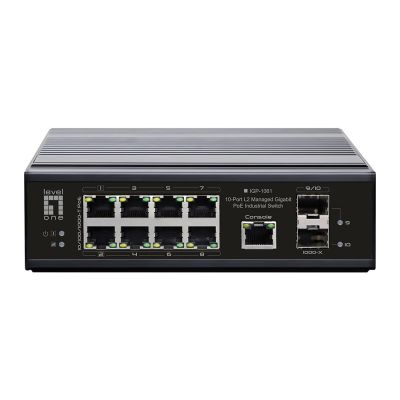 2. LevelOne Industrieller Gb/L2 Managed PoE Switch 10-Port 360W 1Gbps