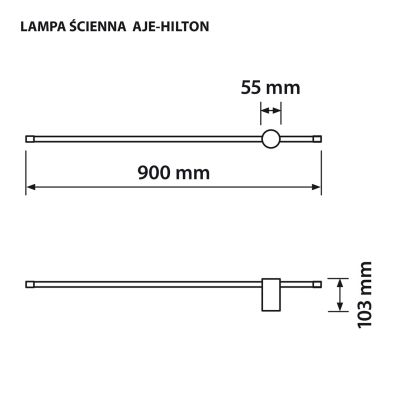 7. Activejet AJE-HILTON Schwarze NW LED-Wandleuchte