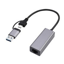 GEMBIRD-ADAPTER USB TYP 3.1 + USB-C -> LAN RJ45 GIGABIT 15CM