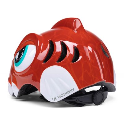 3. Wozinsky Kinderfahrradhelm mit Dinosaurier-Motiv, Größe S – Rot