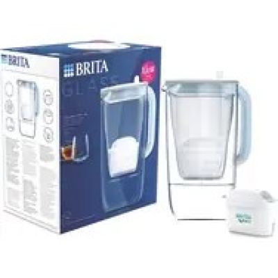 8. Brita Glasfilterkanne + 2 MaxtraPro PP-Kartuschen (blau; 2,5 l)