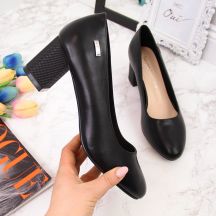 Sergio Leone W SK314A schwarze Pumps mit dekorativem Blockabsatz