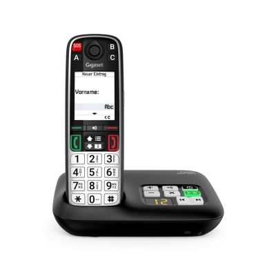 6. Gigaset EASY 500A Analog/DECT-Telefon mit Anrufernamen und -ID, Schwarz/Silber