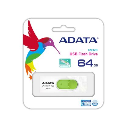 3. ADATA USB-Stick UV320 64 GB USB 3.1 Weiß-Grün