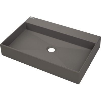 Aufsatzwaschbecken aus Granit mit Armaturenplatz – 60 x 40 cm