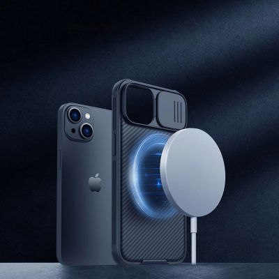 7. Nillkin CamShield Pro Magnetische Hülle iPhone 14 Plus Cover Kameraschutz Blau (mit MagSafe)
