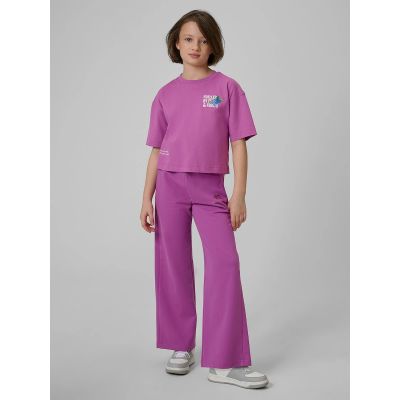 3. Lockeres T-Shirt mit Mädchenmuster 4F 4FJRSS26TTSHF3827-51S