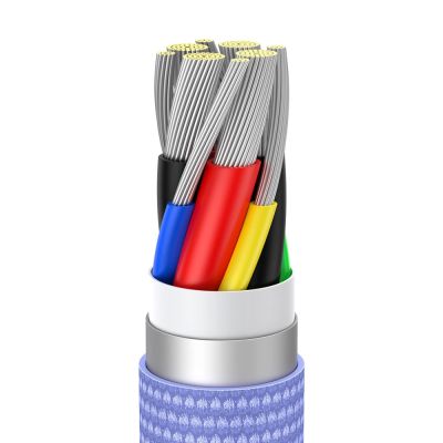 7. Baseus CAJY000705 USB-C – USB-C PD QC-Kabel 100 W 5 A 480 Mbit/s 2 m – Lila