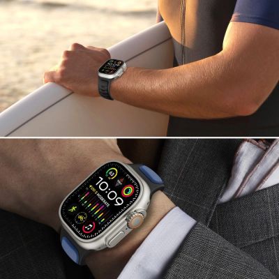 7. Tech-Protect IconBand Line Armband für Apple Watch 44 / 45 / 46 / 49 mm - Schwarz und Orange