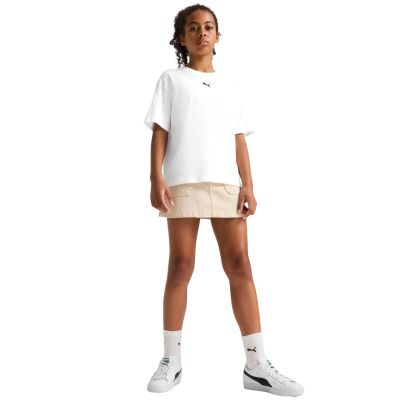 5. Puma Ess Boxy Tee mit zentriertem Katzenlogo für Kinder, Weiß, 685131 02