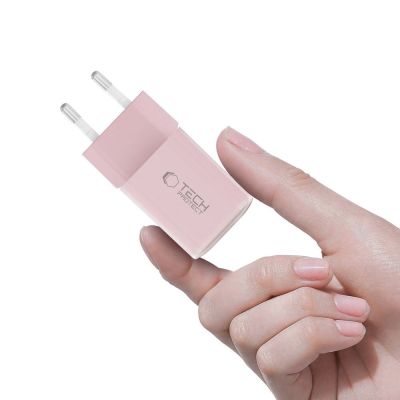 5. Tech-Protect NCM33W 2-Port PD33W/QC3.0 Wandladegerät - rosa