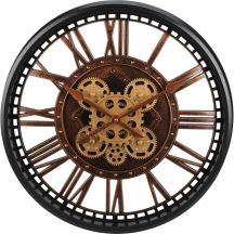 Wanduhr mit Drehmechanismus, 50 cm, braun